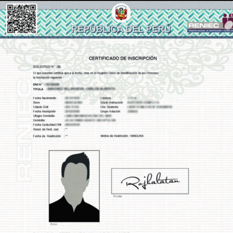 Servicio Reporte Certificado RENIEC C4