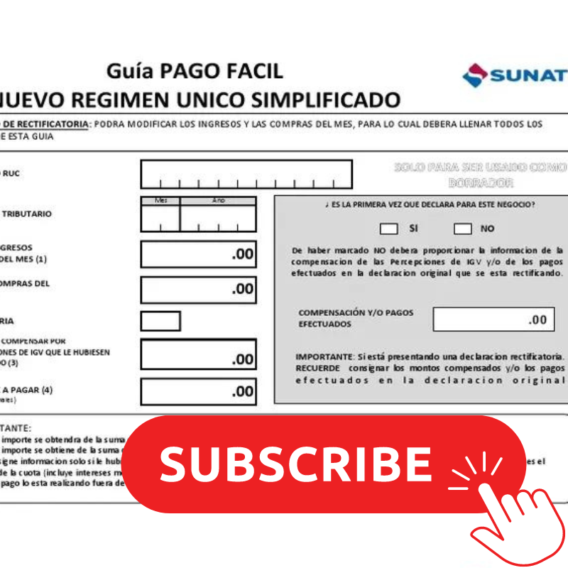 Pago SUNAT Nuevo RUS - Cat. 2 (Suscripción)